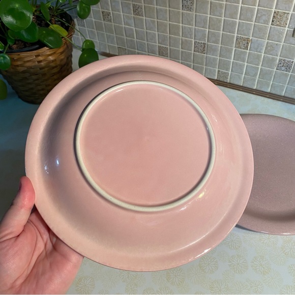 Vintage 14 piece Pink Speckled Granite Japan Stonware plate set Barbiecore - Picture 5 of 14